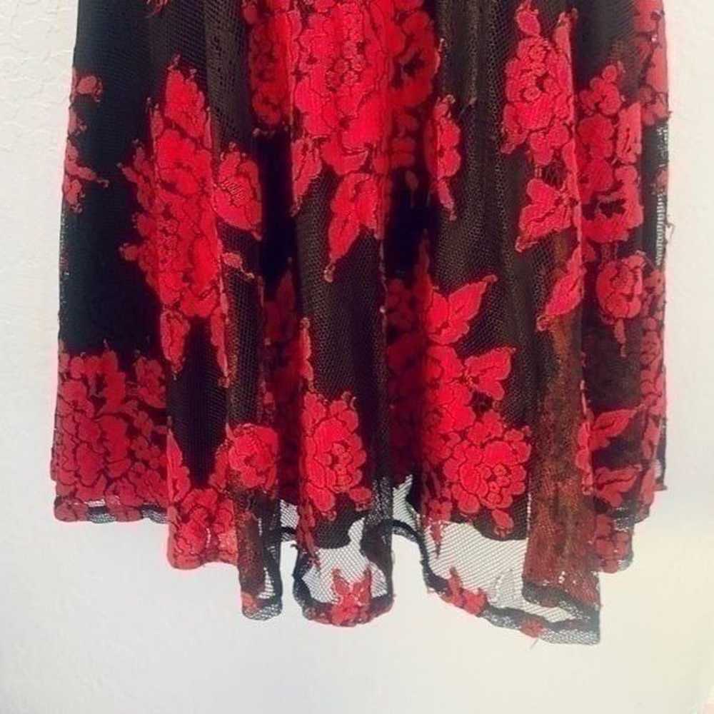 City Studio Black & Red Lace Floral Fit & Flare D… - image 5