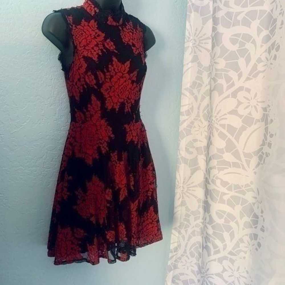 City Studio Black & Red Lace Floral Fit & Flare D… - image 7