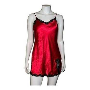 Victoria's Secret Red Satin Y2K Slipdress Chemise… - image 1