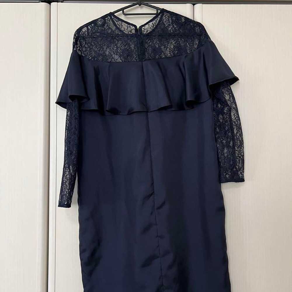 Navy lace long-sleeve frill dress size 0 - image 2