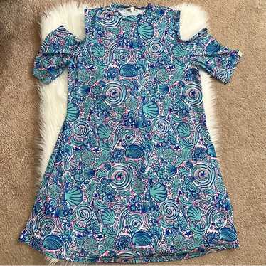 Simply Southern Seashell Cold Shoulder Swing Dress