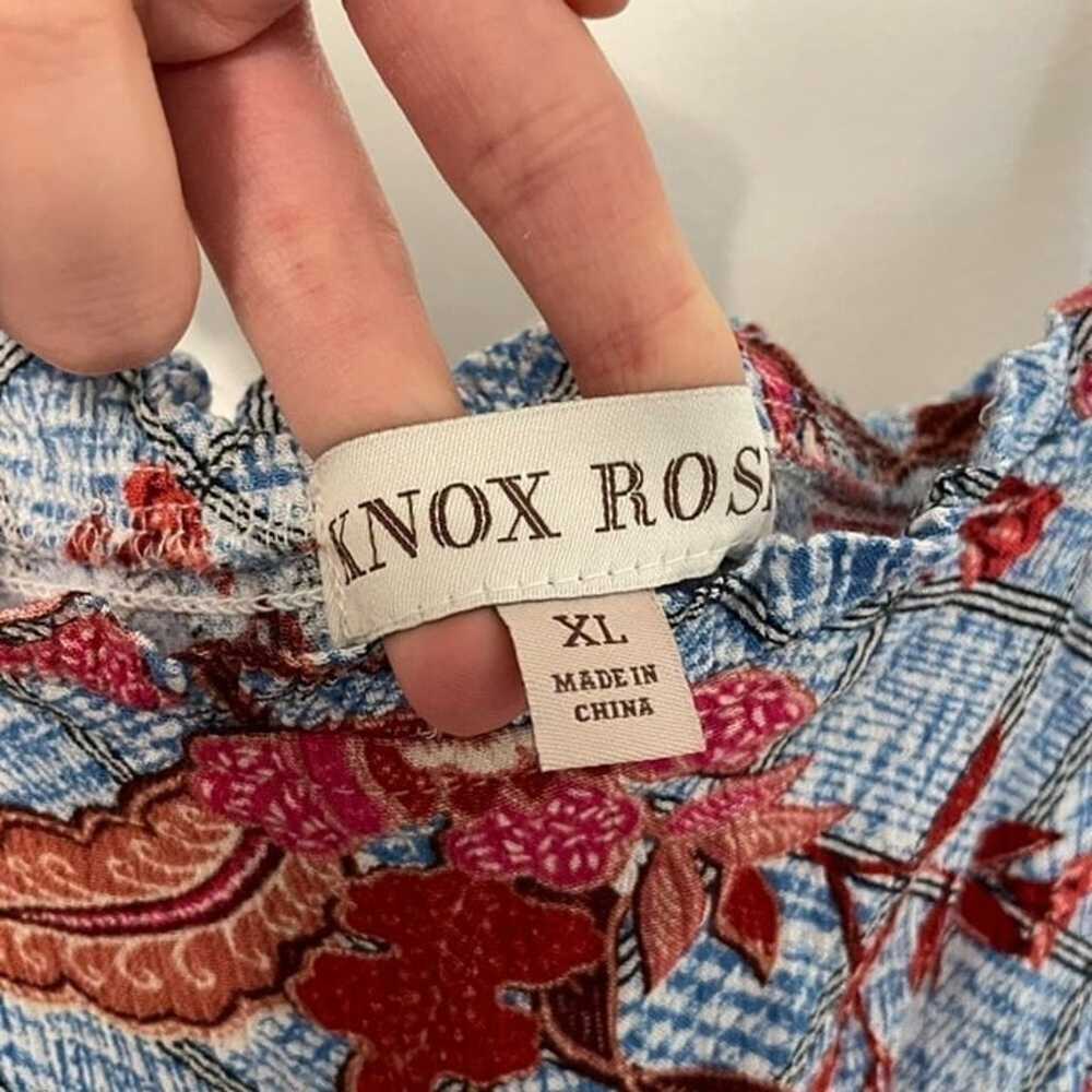 KNOX ROSE Tie Strap Smocked Dress Blue Red Pink F… - image 3