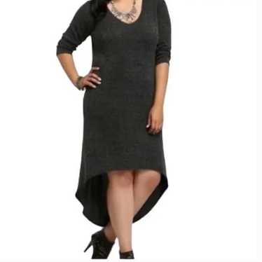 TORRID Marl Black V-Neck Hi-Lo Sweater Dress Size… - image 1