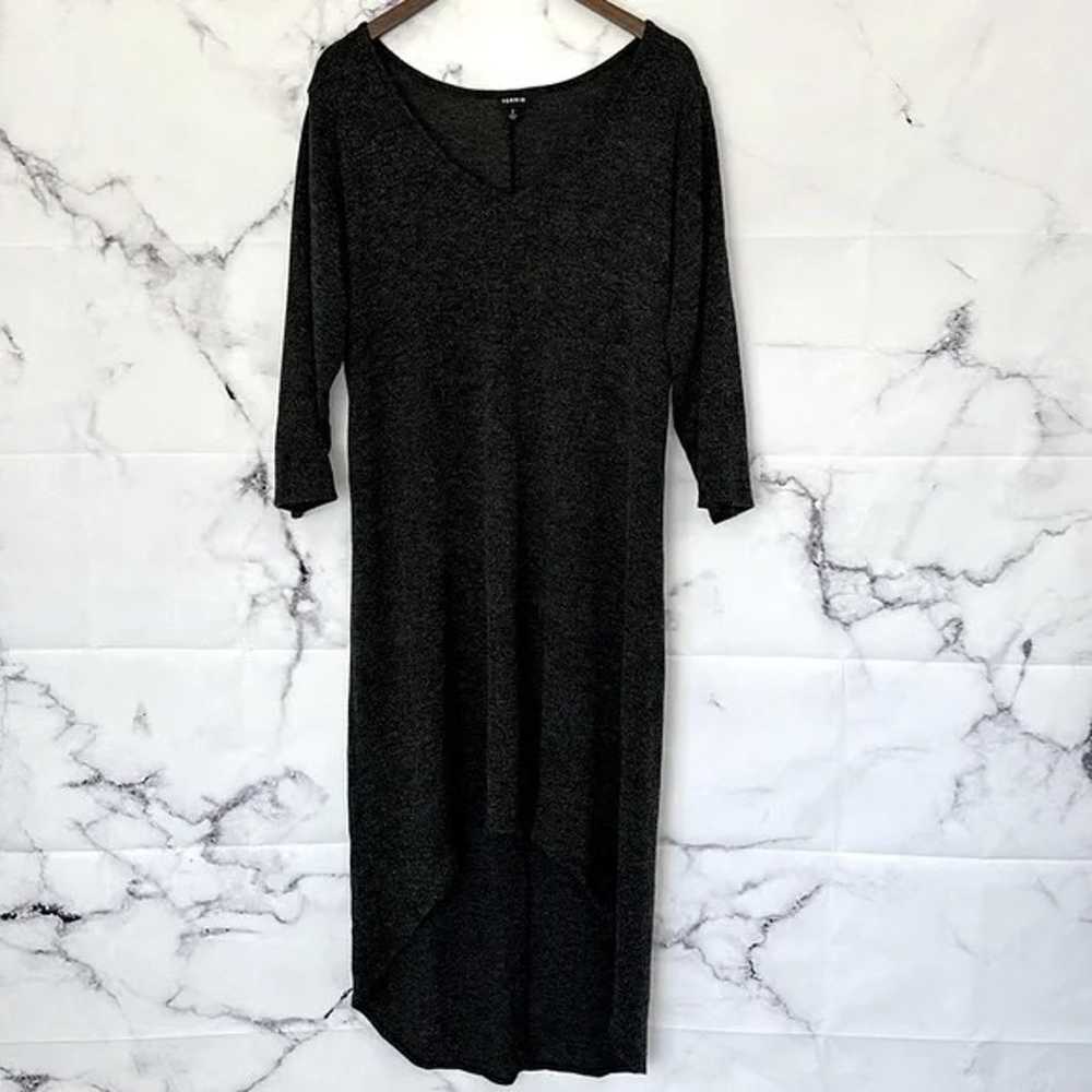 TORRID Marl Black V-Neck Hi-Lo Sweater Dress Size… - image 3