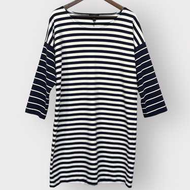 J. Crew Colorblock Mini Shift Dress Women L Navy … - image 1