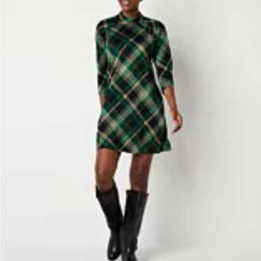 Green and Black Plaid R and K Mini Dress Size 14 E