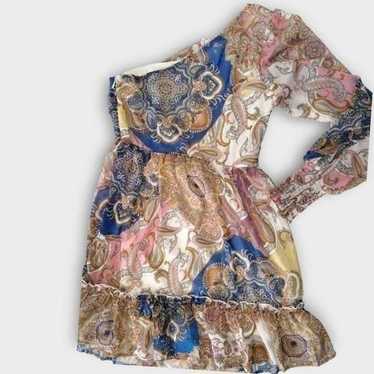 Venus Womens Dress Sz 6 Pink Gold Floral Paisley … - image 1