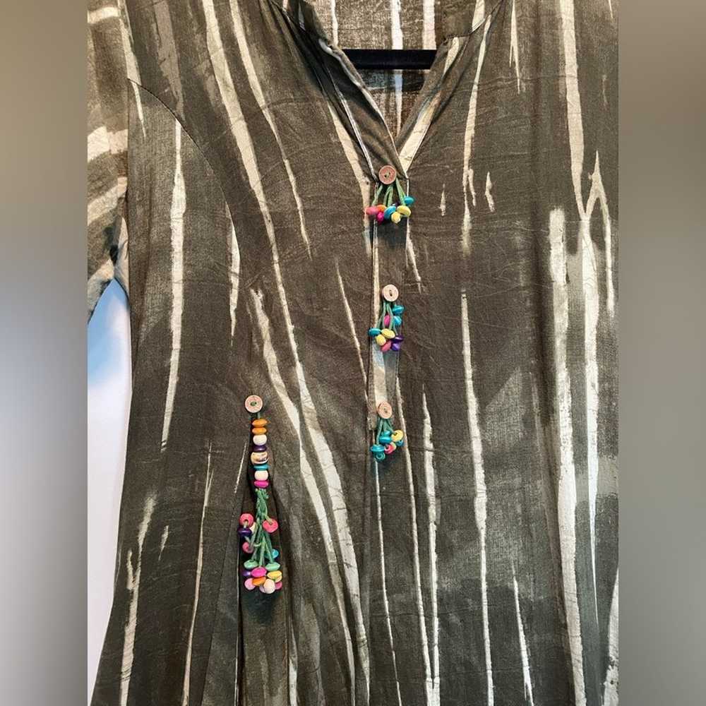 Boho MIDI T-shirt Dress with accent Beads - image 2