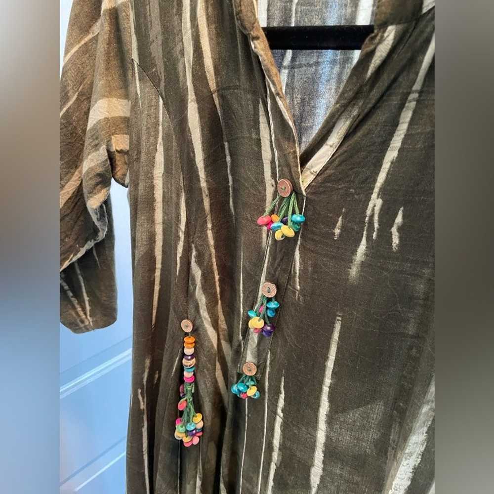 Boho MIDI T-shirt Dress with accent Beads - image 6