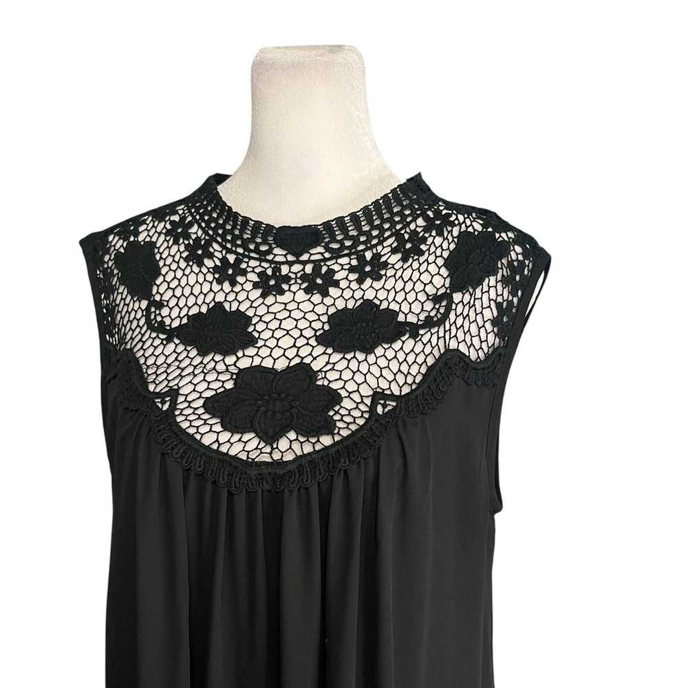 Everly Black Lace Sleeveless Mini Dress Size Medi… - image 3