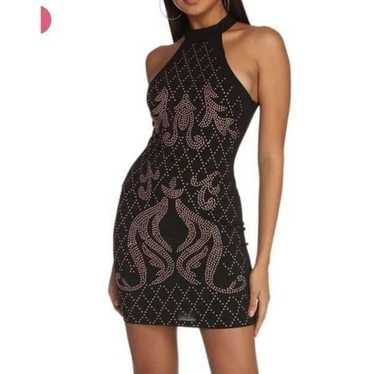 Windsor Women's Studded Halter Bodycon Dress Blac… - image 1