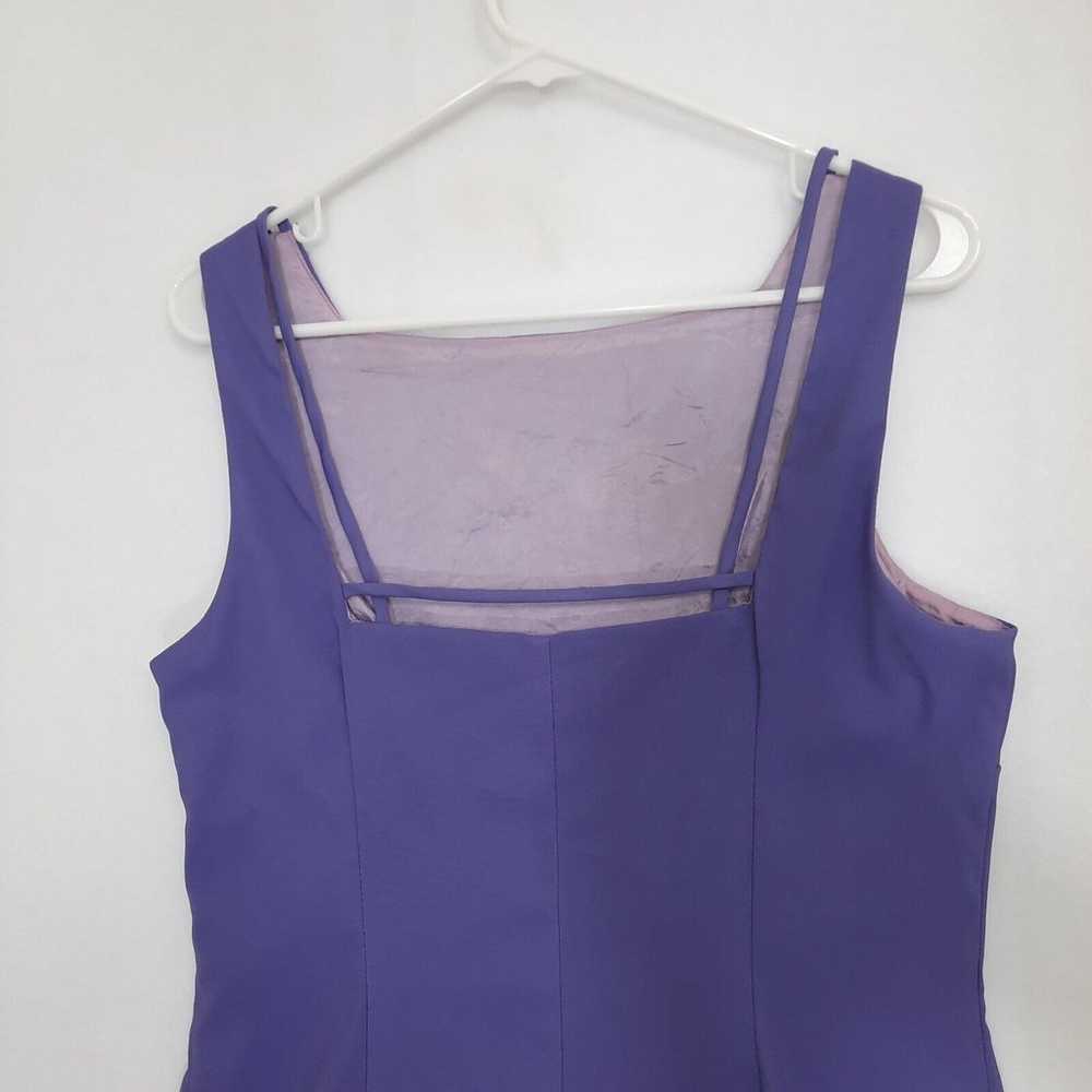 VTG 90s Y2K Sleeveless Purple Dress Sz 12 Floral … - image 5