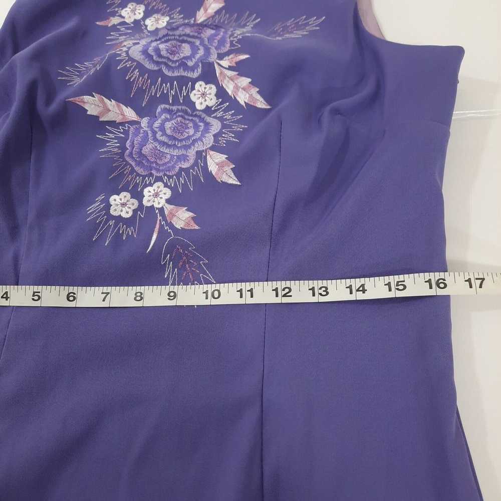 VTG 90s Y2K Sleeveless Purple Dress Sz 12 Floral … - image 9