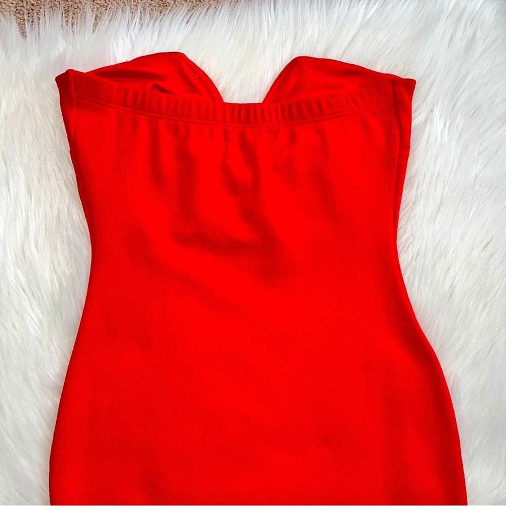 Sarah La Strapless Bodycon Cut Out Dress Red Small - image 5