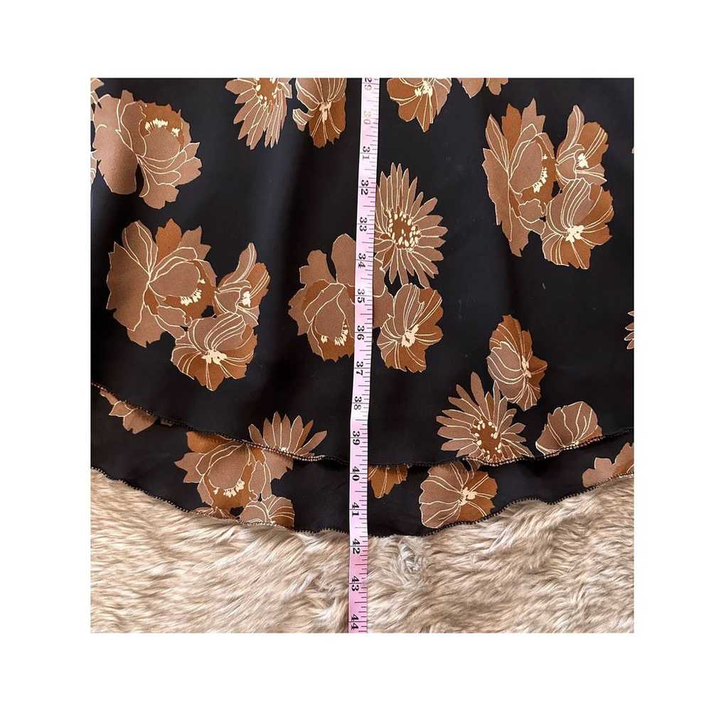 J Crew Women's Sz: 4 100% Silk Brown Floral Summe… - image 9