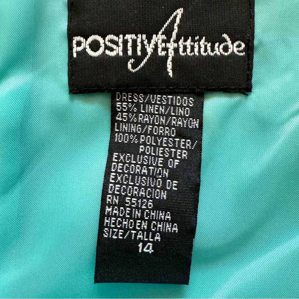 Positive Attitude blue gold sleeveless linen blen… - image 2