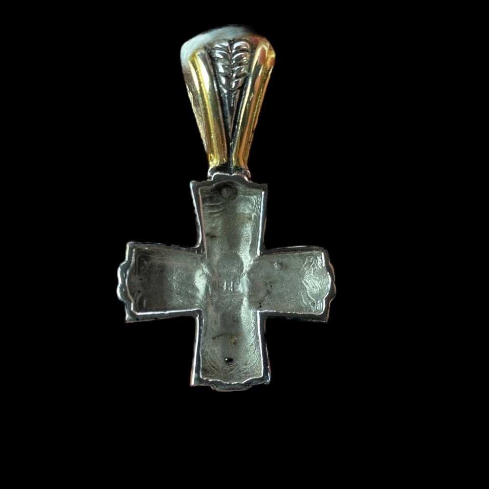 Vintage Sterling Silver and Vermeil
Cross Pendant - image 4