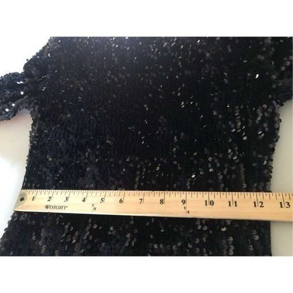 ZARA WOMAN SHOULDER PADS SEQUIN DRESS BLACK  Size… - image 10