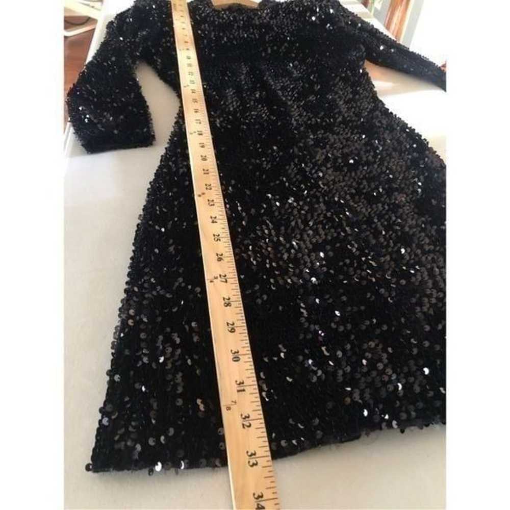 ZARA WOMAN SHOULDER PADS SEQUIN DRESS BLACK  Size… - image 11