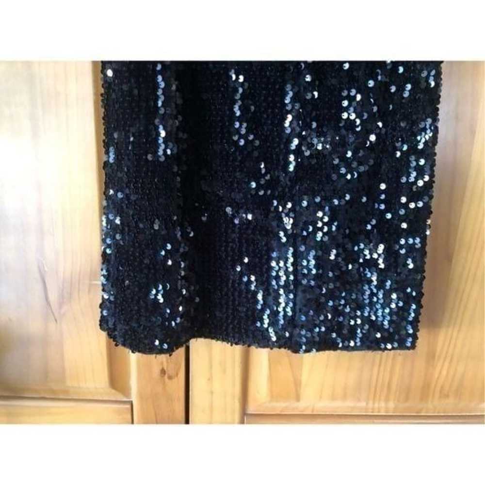 ZARA WOMAN SHOULDER PADS SEQUIN DRESS BLACK  Size… - image 8