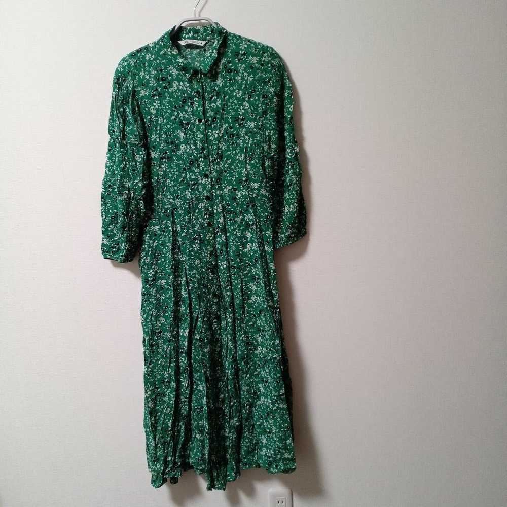 Floral Green Long Dress - image 1