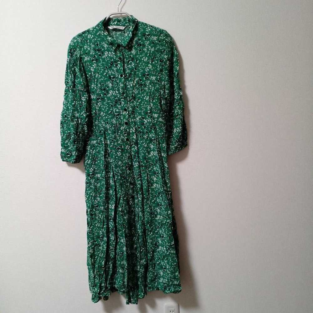 Floral Green Long Dress - image 2