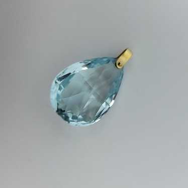 Briolette Blue Topaz & 14K Pendant