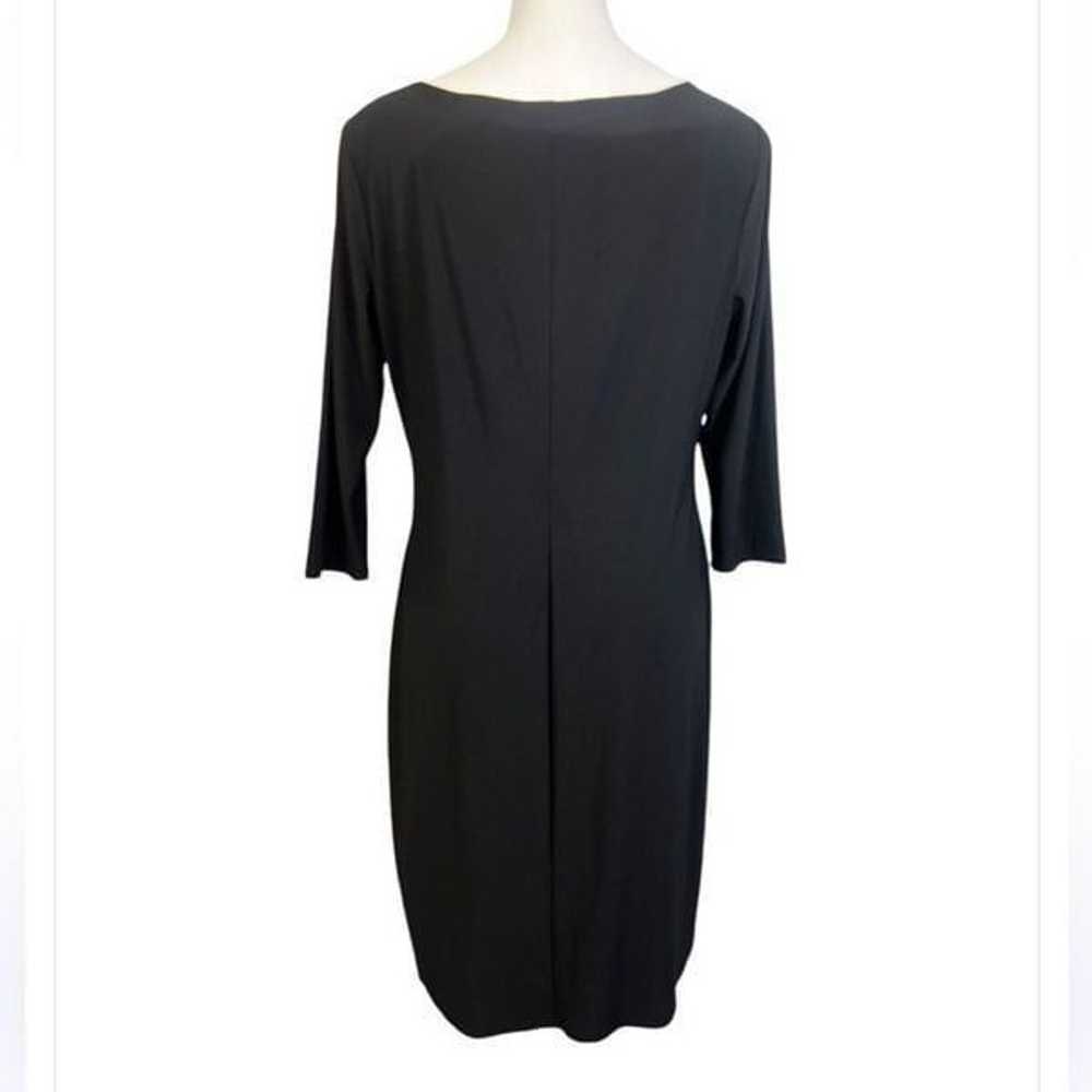 Tahari ASL dress size 10 black side ruched embell… - image 5