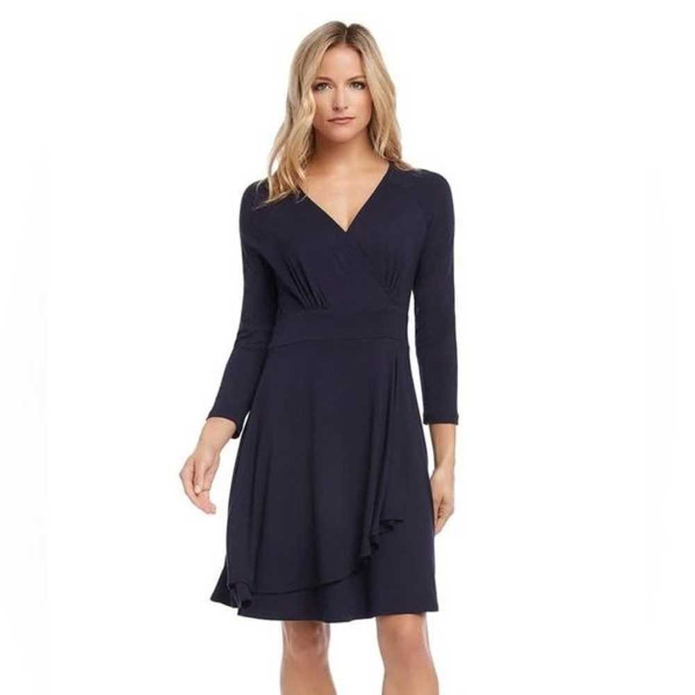 Karen Kane Faux Wrap Drape Dress in navy size lar… - image 2