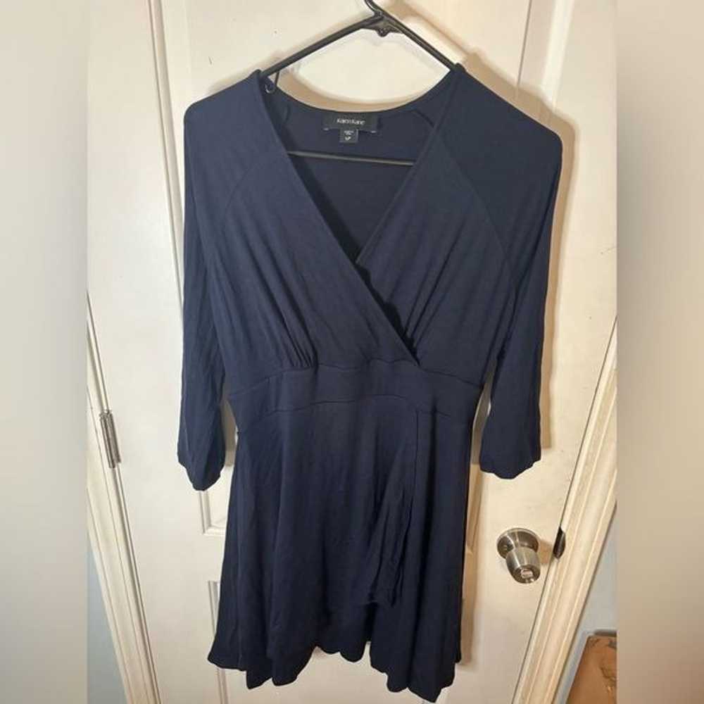 Karen Kane Faux Wrap Drape Dress in navy size lar… - image 4