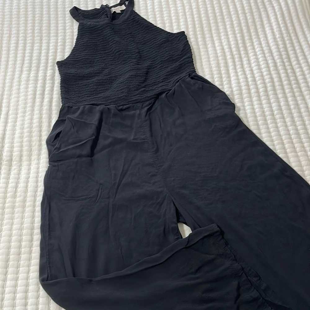 Loft Black Halter/Sleeveless Wide Leg Jumpsuit Si… - image 1