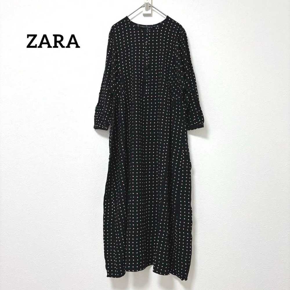 ZARA Polka Dot Dress (M) Midi Length Front Button… - image 1