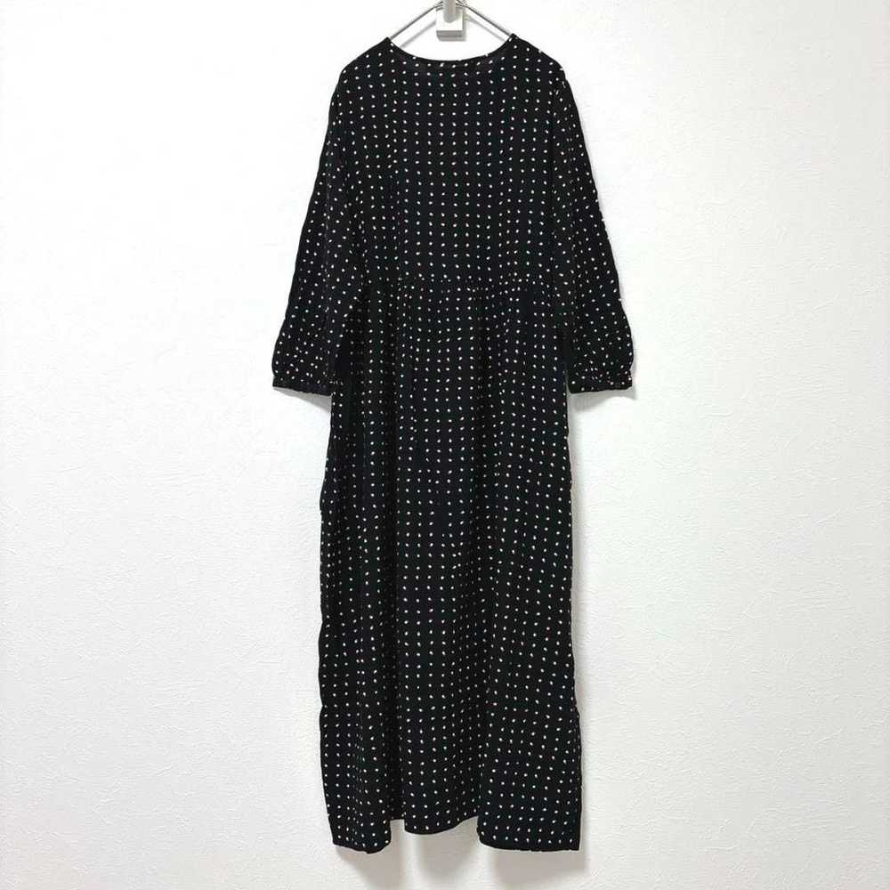 ZARA Polka Dot Dress (M) Midi Length Front Button… - image 2