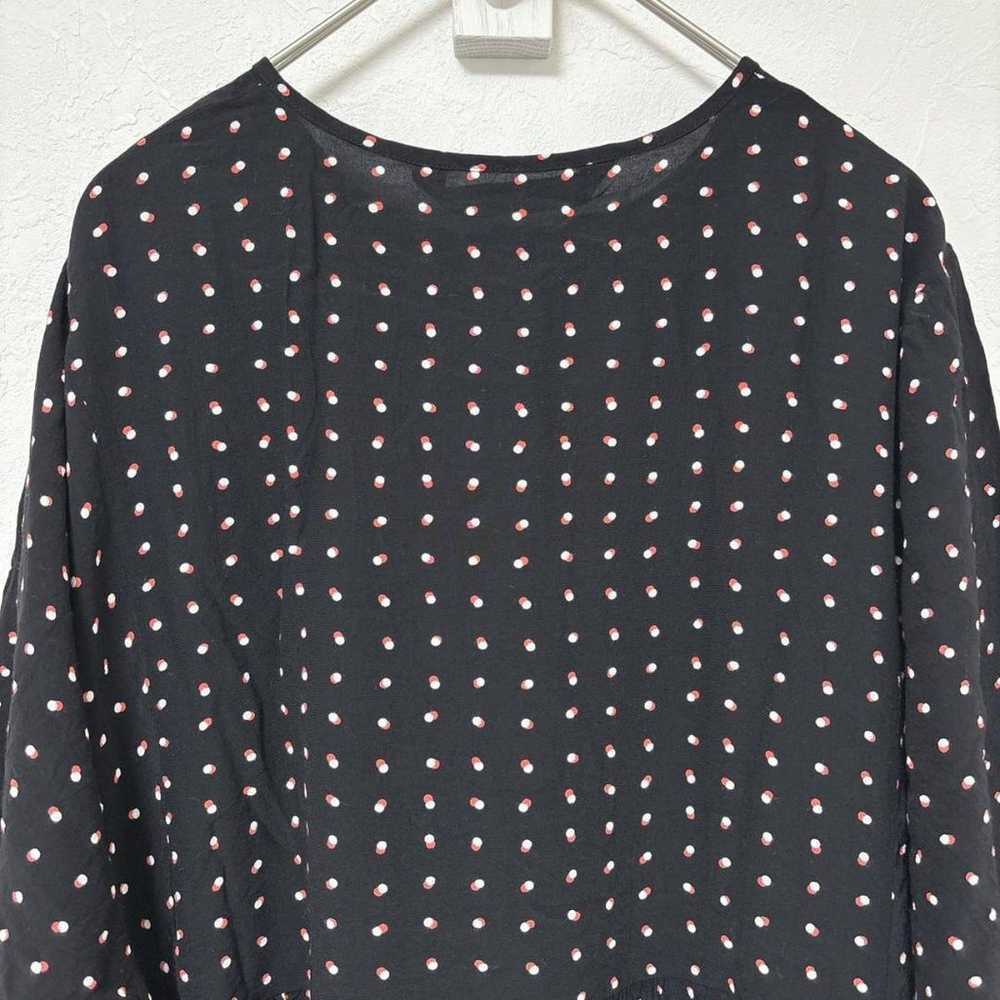 ZARA Polka Dot Dress (M) Midi Length Front Button… - image 5