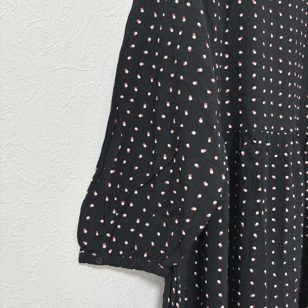 ZARA Polka Dot Dress (M) Midi Length Front Button… - image 6