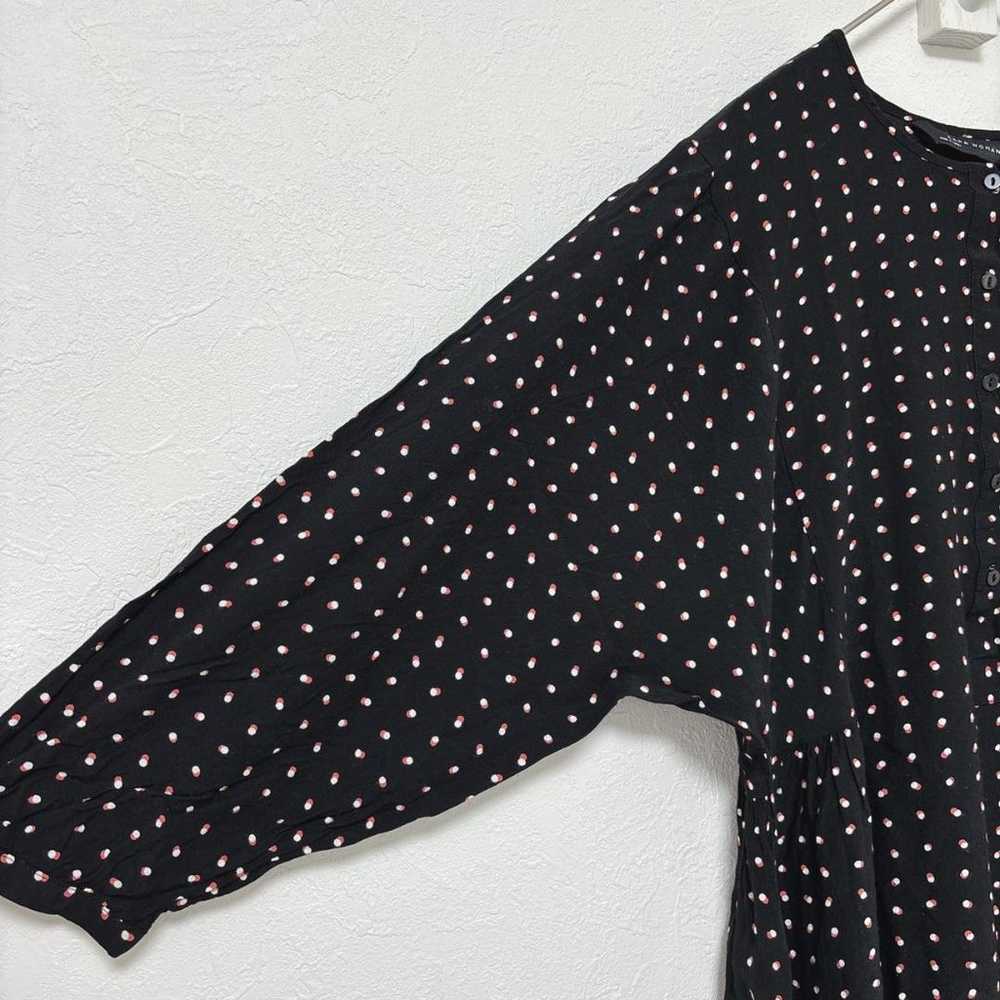 ZARA Polka Dot Dress (M) Midi Length Front Button… - image 7