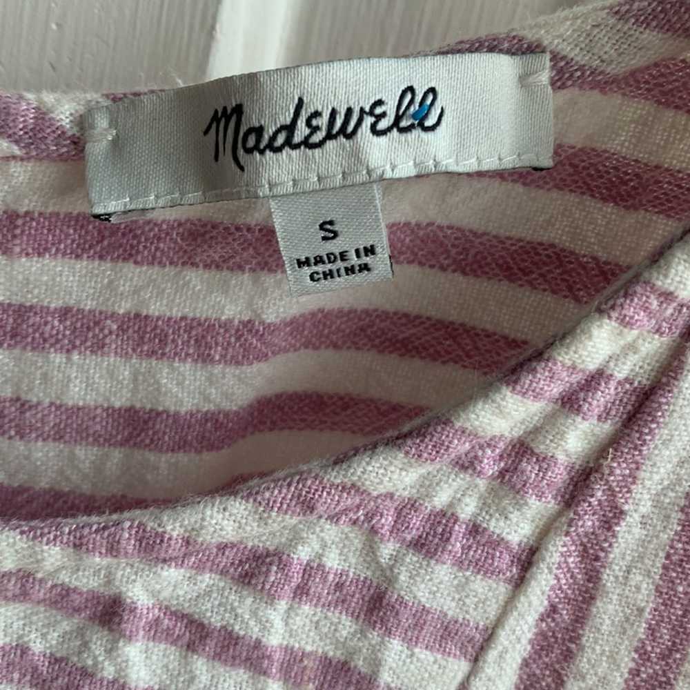 Madewell Stripe-Play Button-Back Dress Linen - image 6