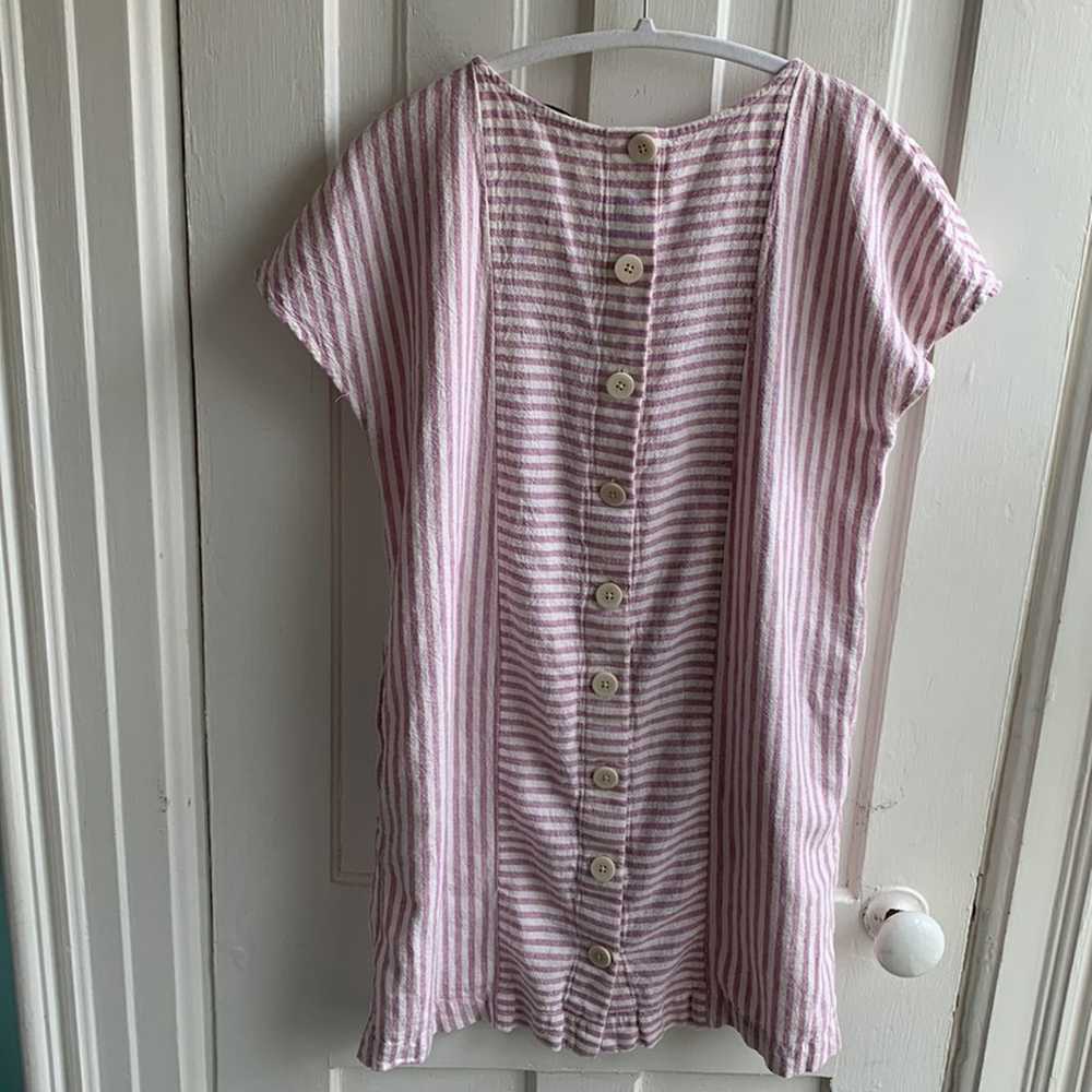 Madewell Stripe-Play Button-Back Dress Linen - image 8