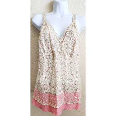 Other Cato Cream Pink Crisscross V Neck Sleeveles… - image 1