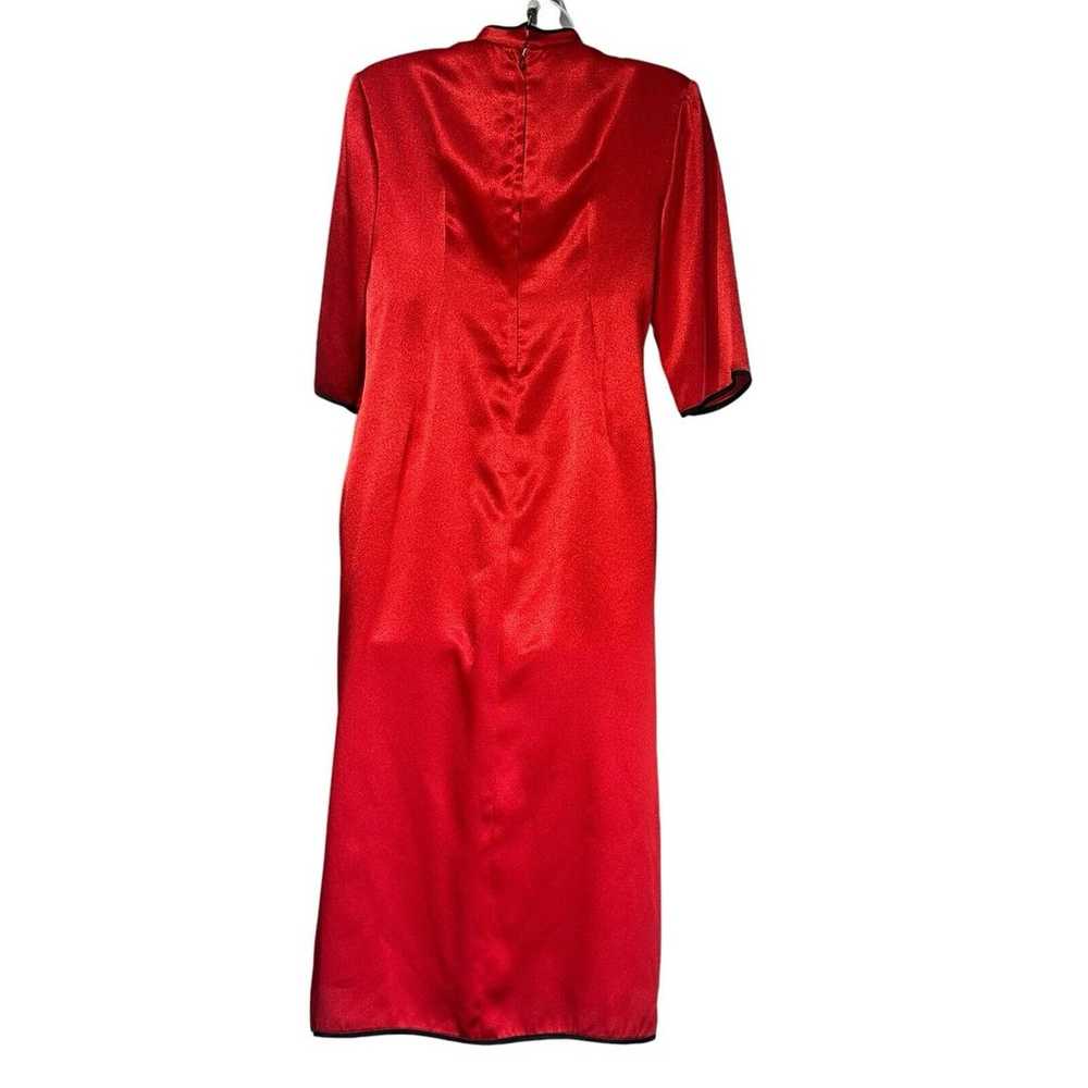 Vintage Kauq Yanq Red Satin Cheongsam Chinese Asi… - image 2