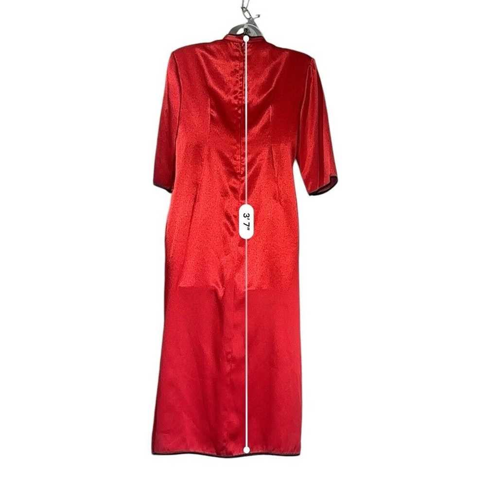 Vintage Kauq Yanq Red Satin Cheongsam Chinese Asi… - image 4