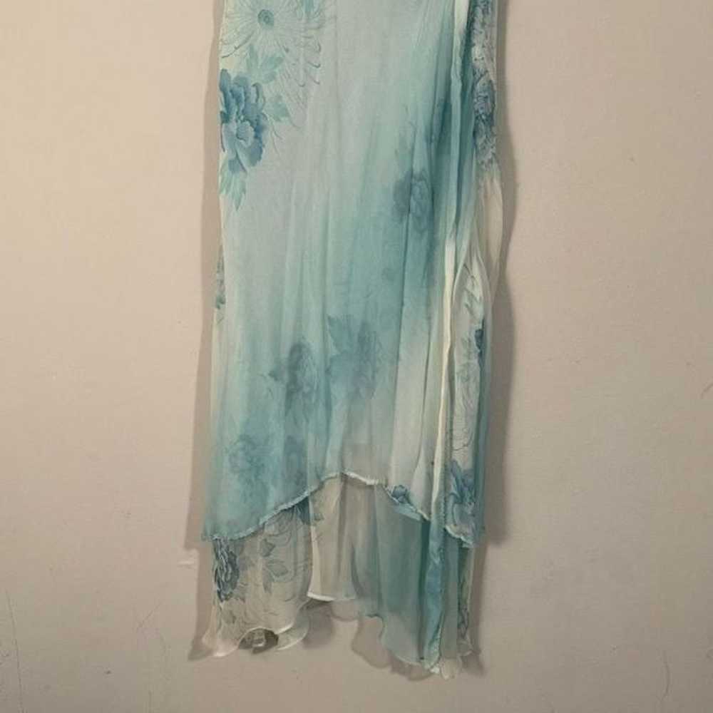 ECI New York Silk Light Blue Floral Beaded Chiffo… - image 10