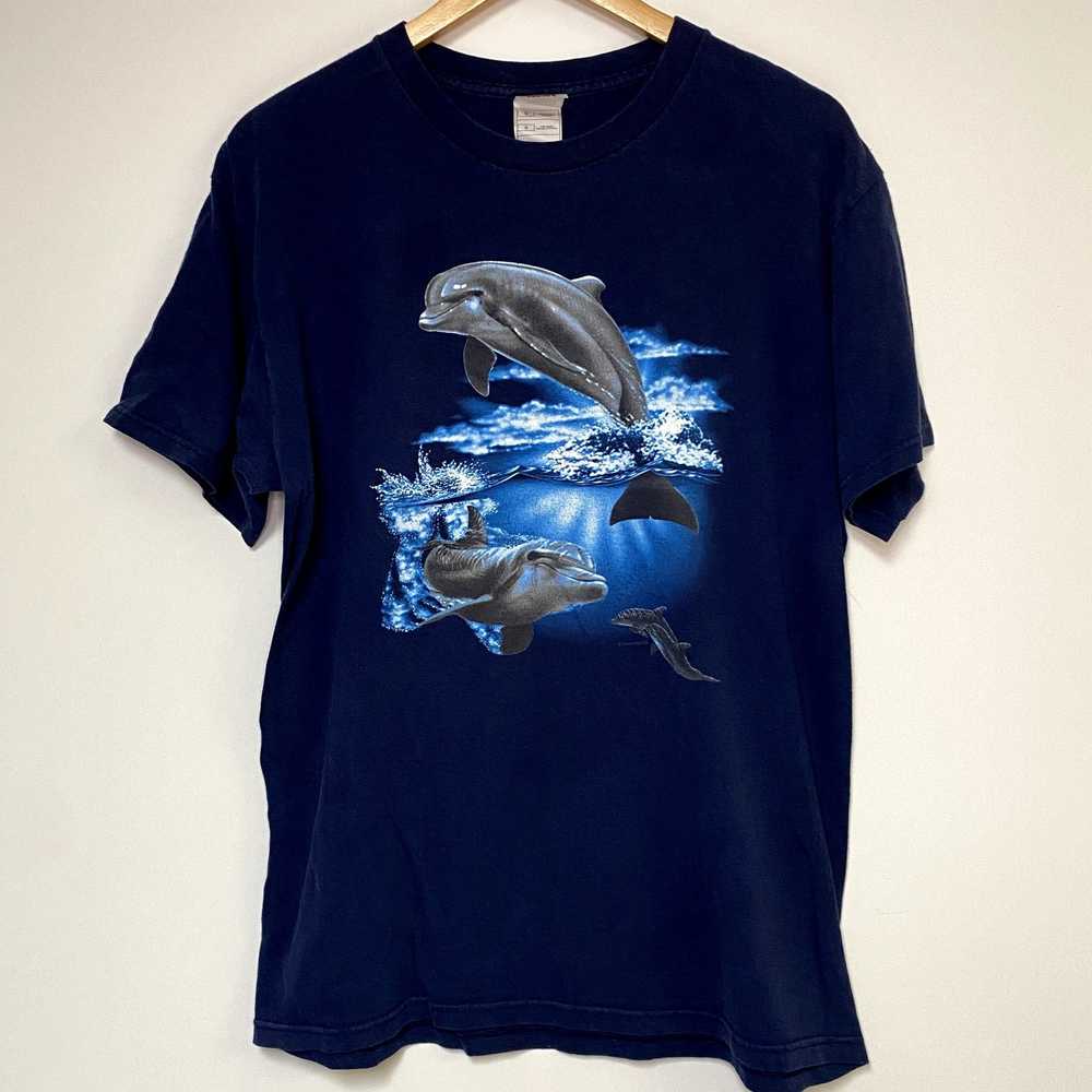 Vintage Vintage Dolphin Shirt Y2K Ocean 2000s Bea… - image 1