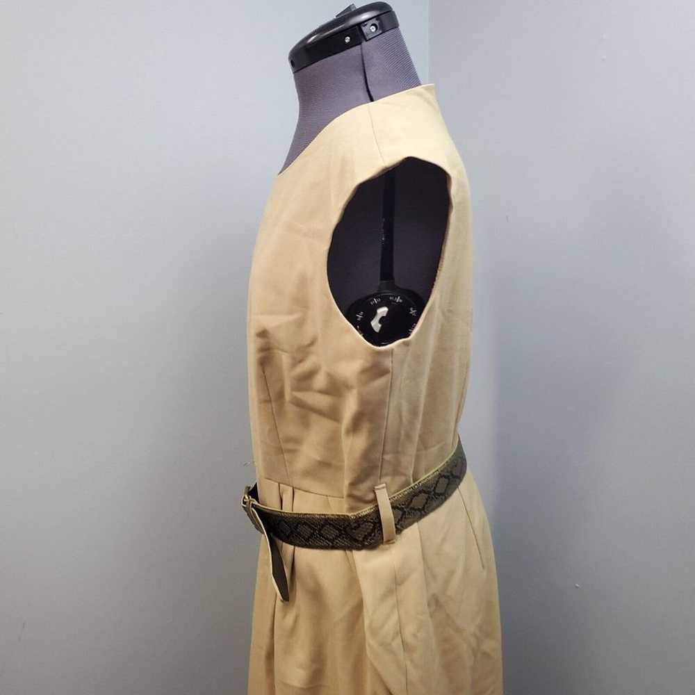 Calvin Klein Sheath Dress Womens Sz 14 Tan Belted… - image 10