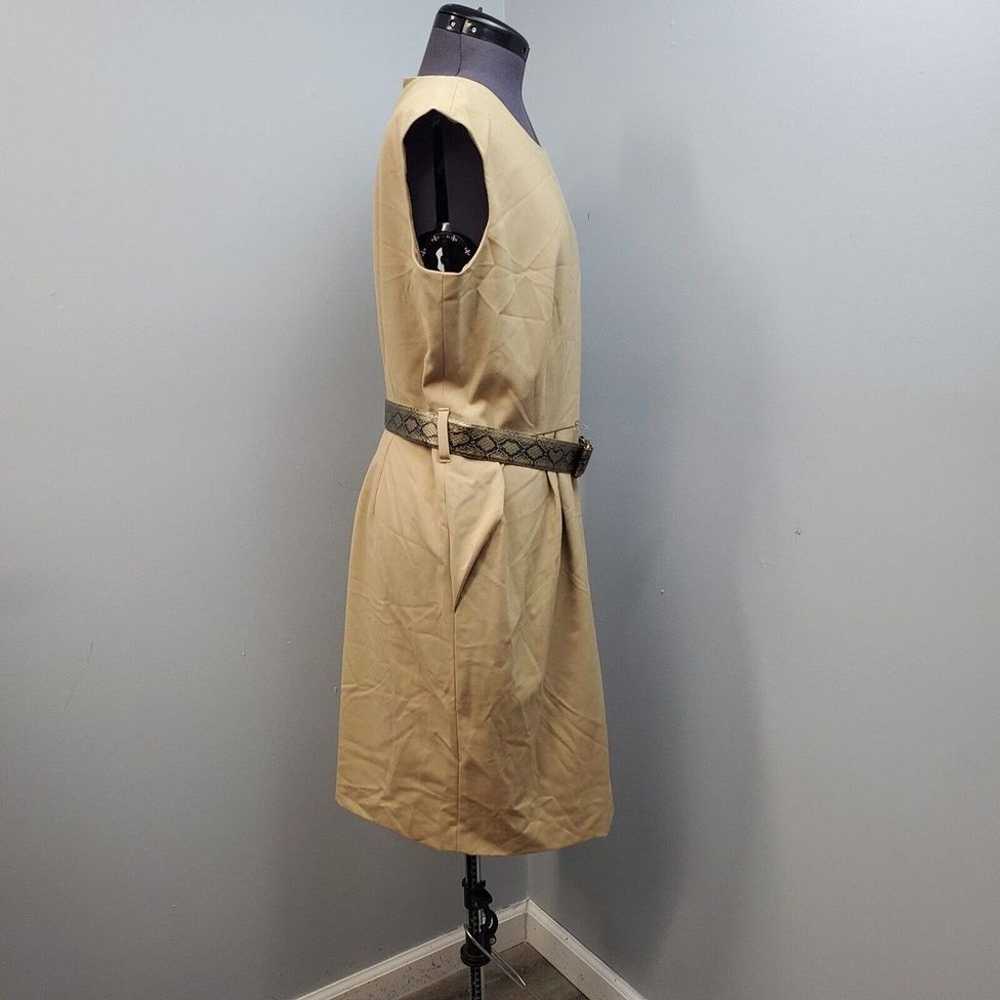 Calvin Klein Sheath Dress Womens Sz 14 Tan Belted… - image 6