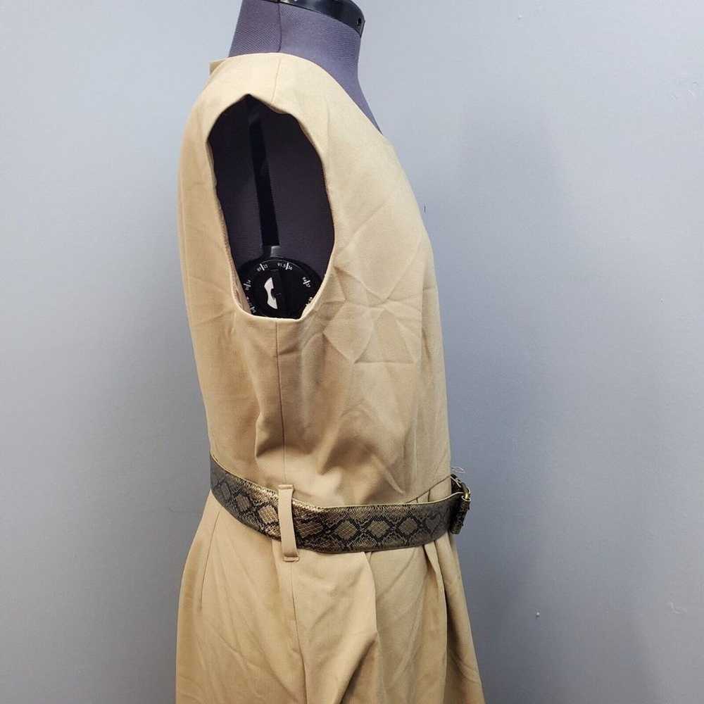 Calvin Klein Sheath Dress Womens Sz 14 Tan Belted… - image 7