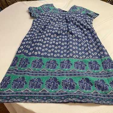 The Vermont Country Store Blue Floral Muumuu Dres… - image 1