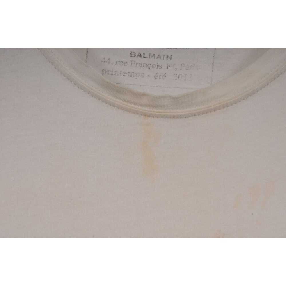 Balmain Distressed T Shirt Size Medium White - image 4