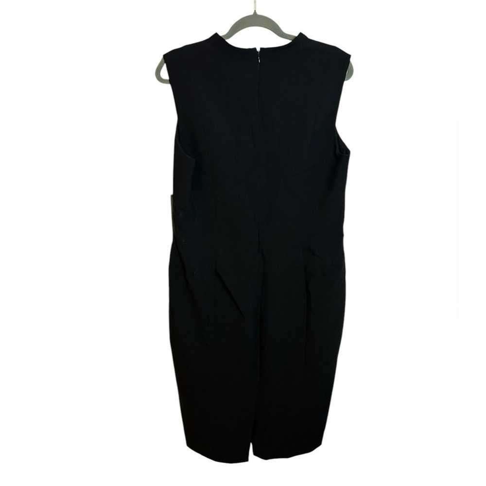 WHBM Classic Black V-Neck Sheath Dress - image 2