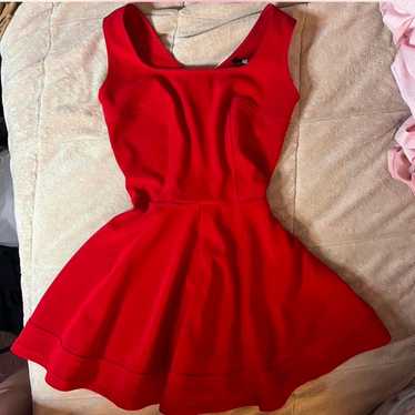 LULUS RED MINI SKATER DRESS